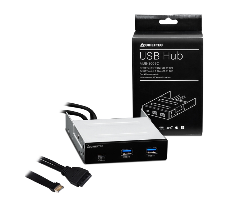 MUB-3003C 3.5" 2xUSB 3.0 + 1xUSB Type-C Front Panel