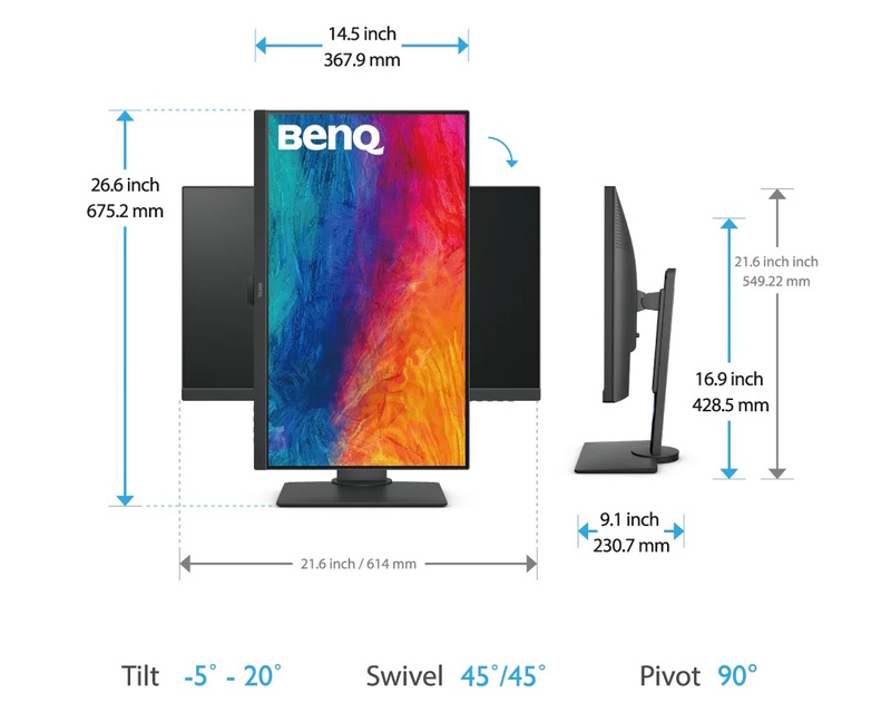 BENQ Monitor PD2705Q 9H.LJELA.TBE