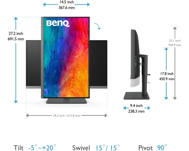 BENQ Monitor PD2706U 4K 9H.LLJLB.QBE