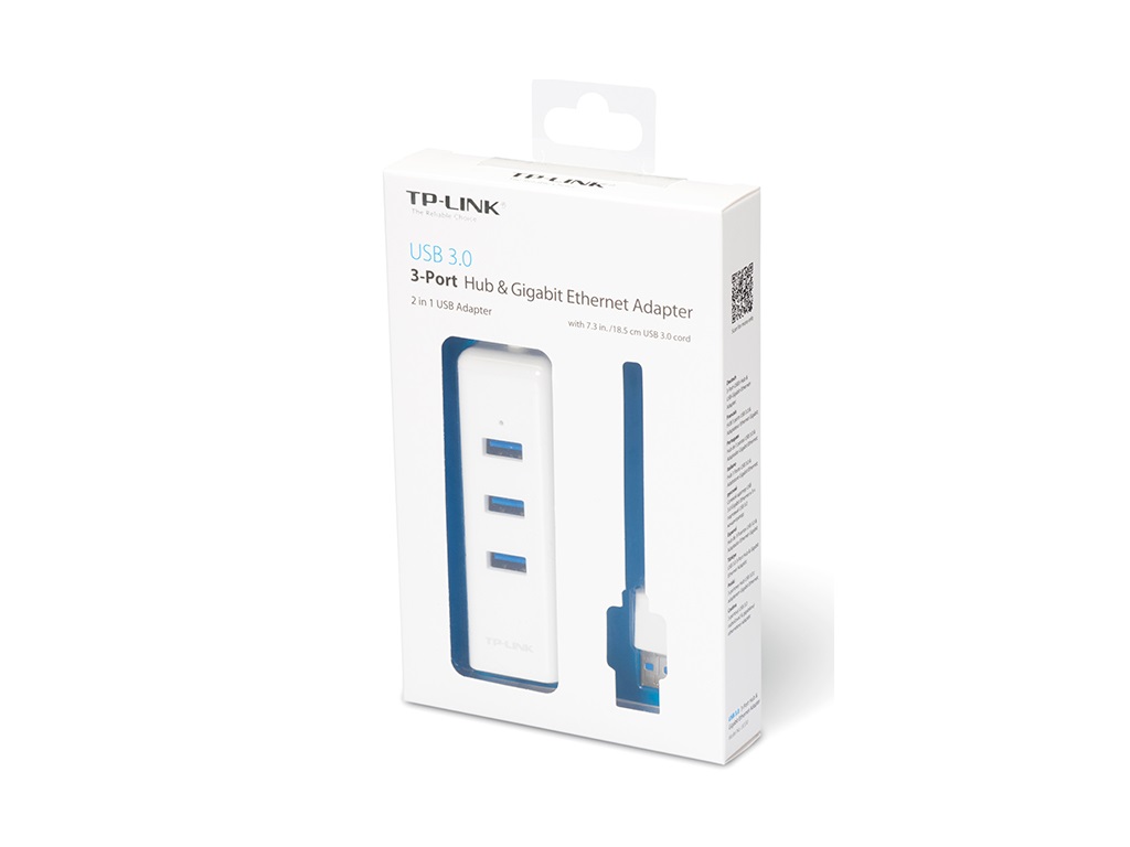 TP-Link Adapter TP-LINK UE330 USB 3.0 to RJ-45 Gigabit Ethernet Network/1x LAN/3x USB 3.0 Hub