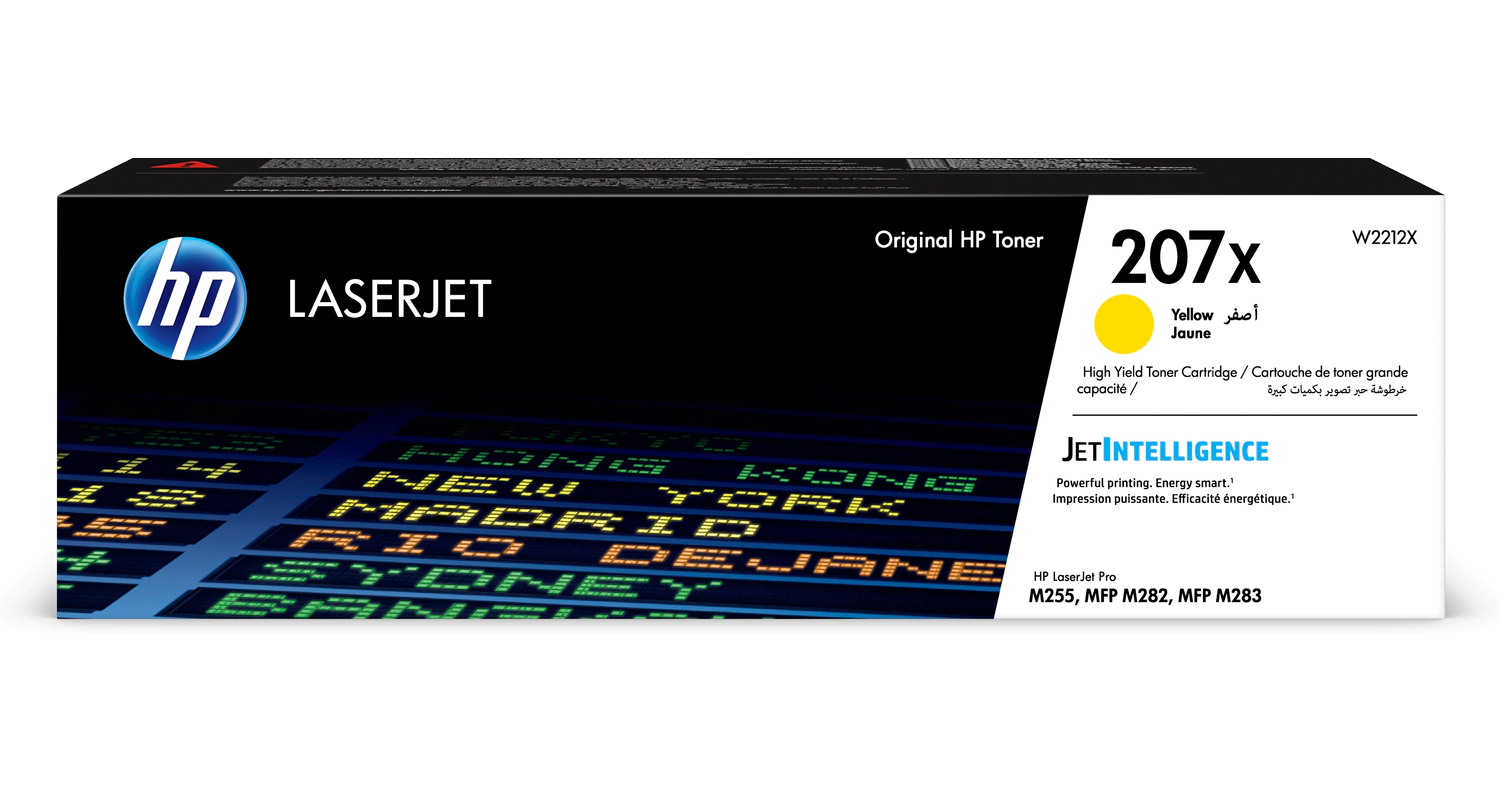 HP 207X Yellow LaserJet Toner Cartridge, W2212X