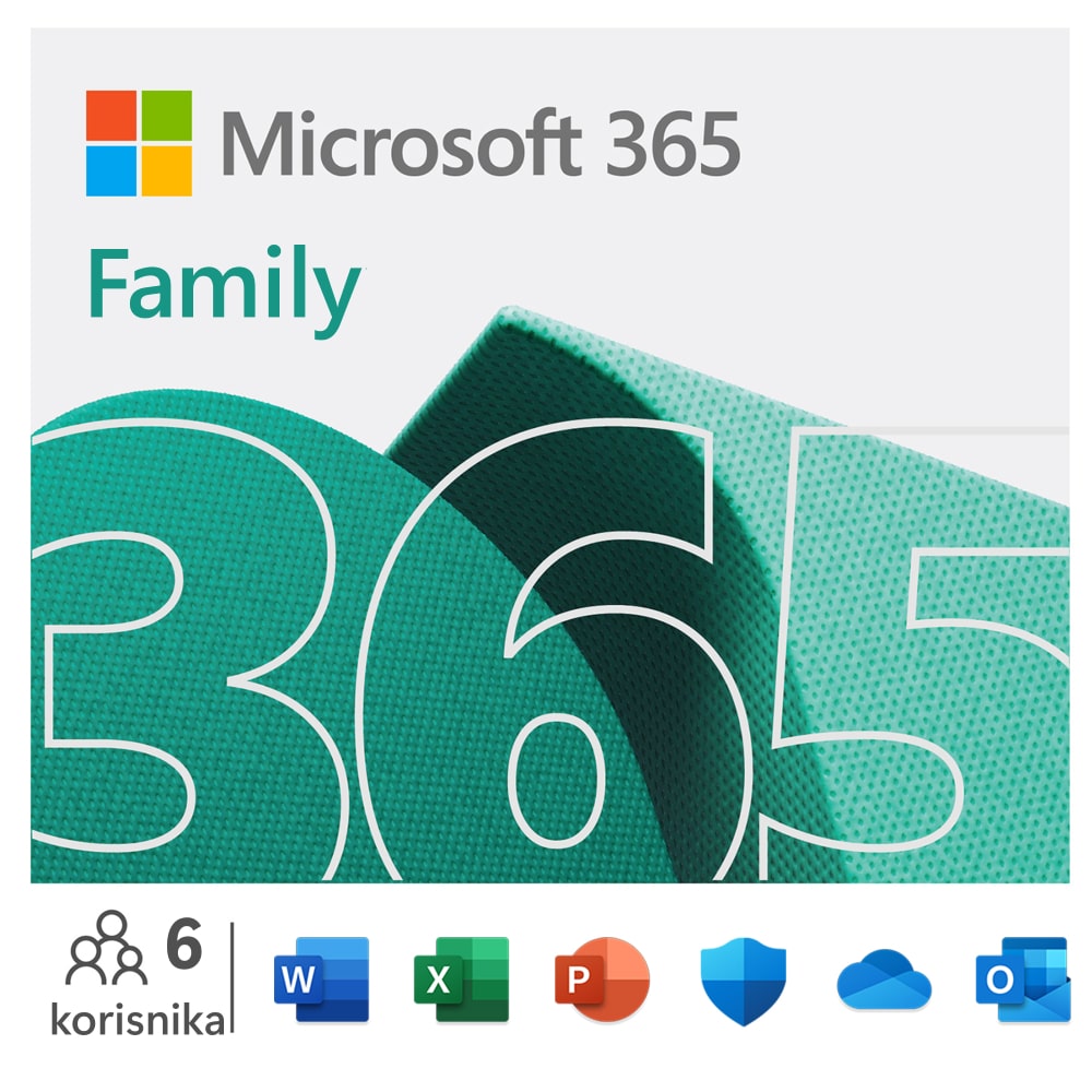 Microsoft Licenca MICROSOFT Retail Microsoft 365 Family P10 /32bit/64bit/ English/6 korisnika/1 godina