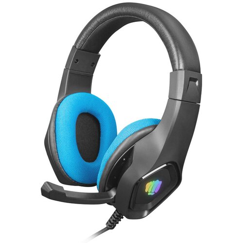 Natec FURY RAPTOR, Gaming Headset with Volume Control, 3.5mm Stereo, LED Backlit (USB), Black/Blue