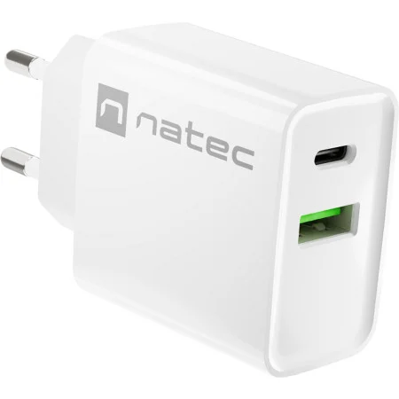 Natec RIBERA USB Type-C/Type-A Charger, QC3.0 & PD3.0, 3A 20W, White