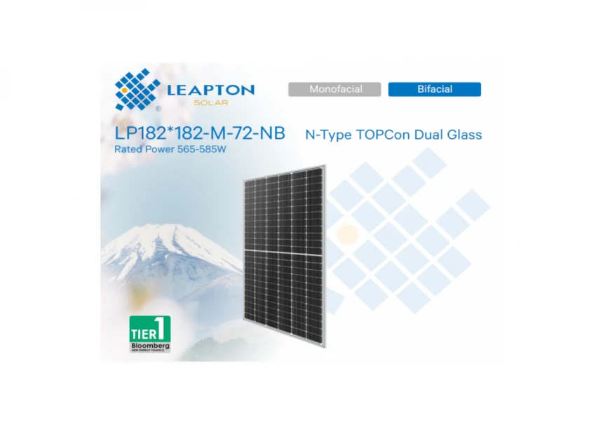 Leapton Energy PV modul LEAPTON,580W,BF,N tip,1400mm, silver frame