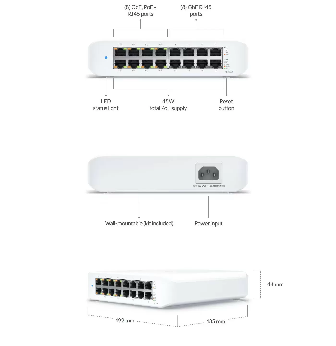 Ubiquiti UniFi 16Port Gigabit Switch with PoE