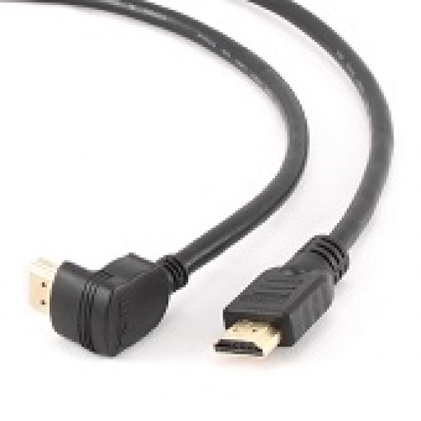 Gembird MONITOR Cable, High Speed HDMI 4K with Ethernet, HDMI/HDMI M/M, Gold Plated, 90 degrees angled connector, 3m