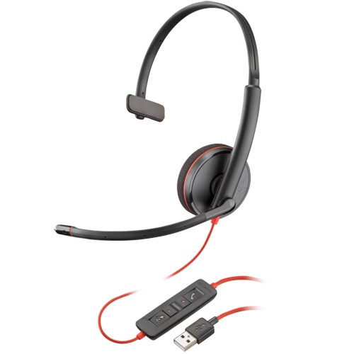 HP Poly HP Poly Blackwire 3210 Monaural USB-A Headset, Black, 2yw