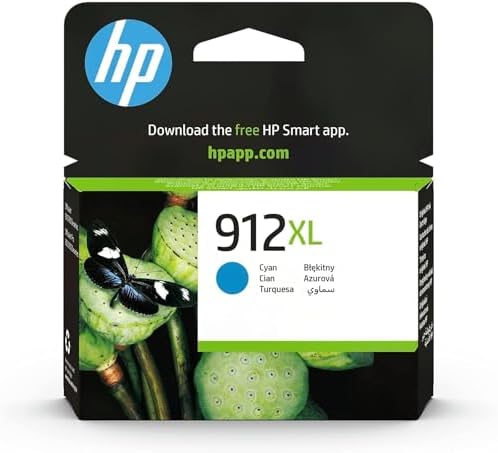 HP 912XL High Yield Cyan Original Ink Cartridge, 3YL81AE