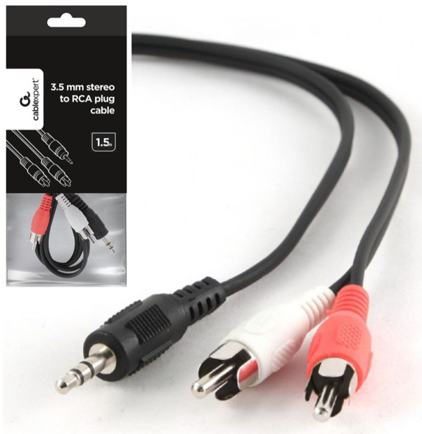 Gembird 3.5 mm stereo to RCA plug cable, 2.5 m