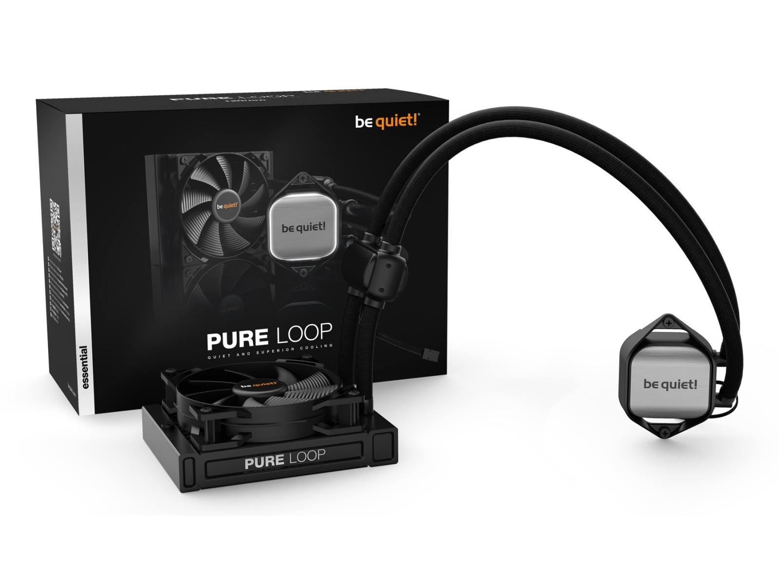 PURE LOOP 120mm [with LGA-1700 Mounting Kit], Doubly decoupled pump, Very quiet Pure Wings 2 PWM fan 120mm, Unmistakable design with white LED and aluminum-style, Intel and AMD