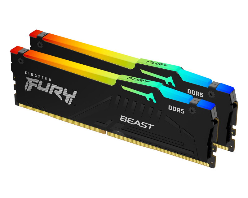 Kingston 64GB Fury Beast RGB black XMP DIMM DDR5-5200MT/s, KF552C40BBAK2-64