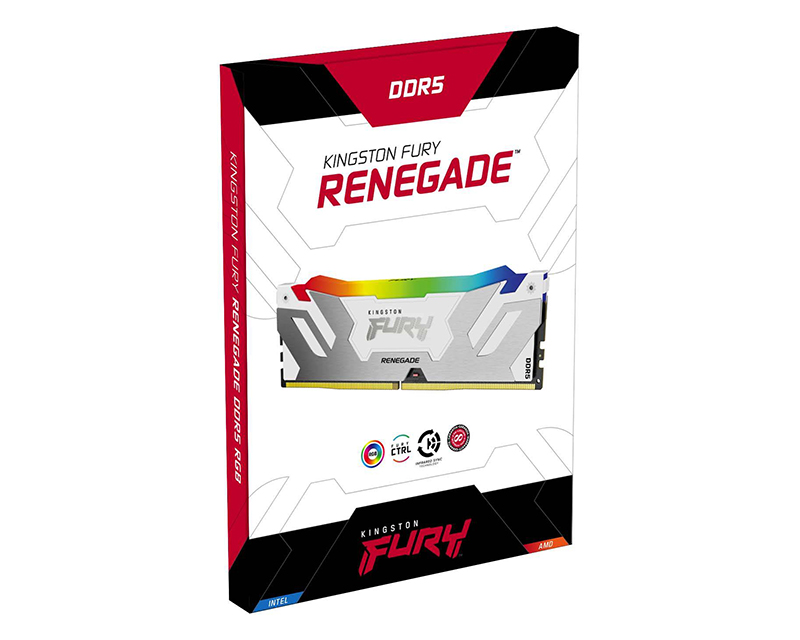 Kingston 16GB DIMM FURY Renegade RGB White XMP DDR5-6000Mhz, KF560C32RWA-16