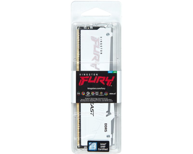 Kingston 16GB Fury Beast RGB White Expo DIMM DDR5-5600Mhz, KF556C36BWEA-16