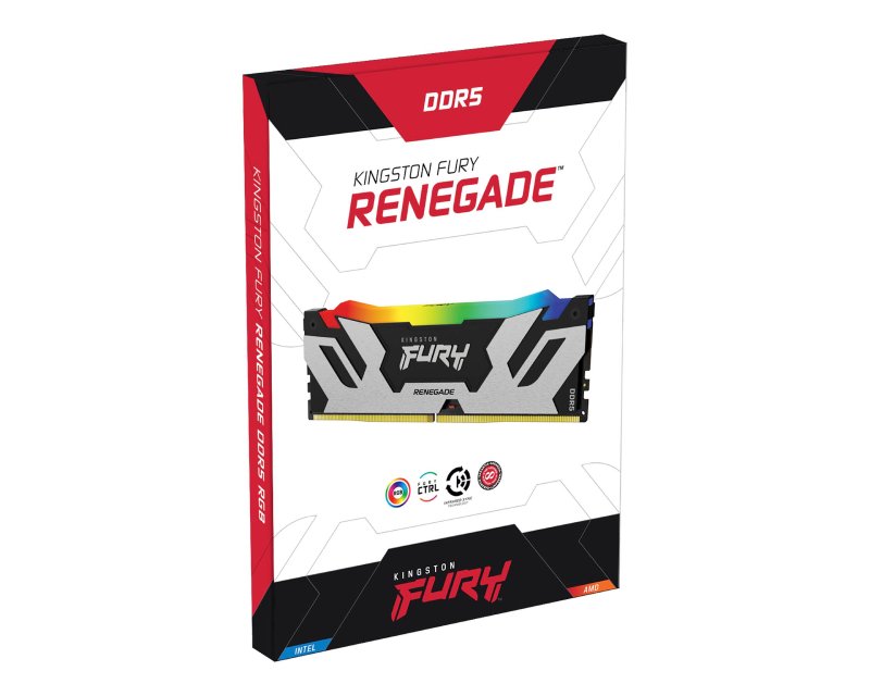 Kingston 16GB FURY Renegade Silver RGB XMP DIMM DDR5-7600MT/s, KF576C38RSA-16