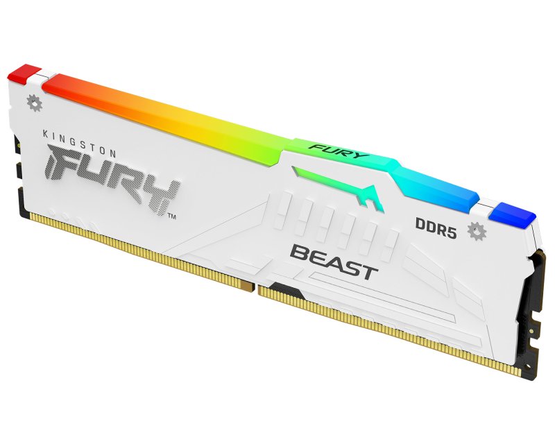 Kingston 32GB Fury Beast White RGB XMP DIMM DDR5-6000MT/s, KF560C40BWAK2-32