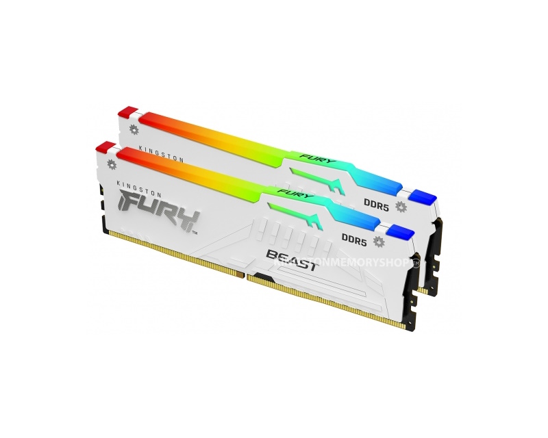 Kingston 64GB FURY Beast White RGB EXPO DIMM DDR5-6400MT/s, KF564C32BWEAK2-64