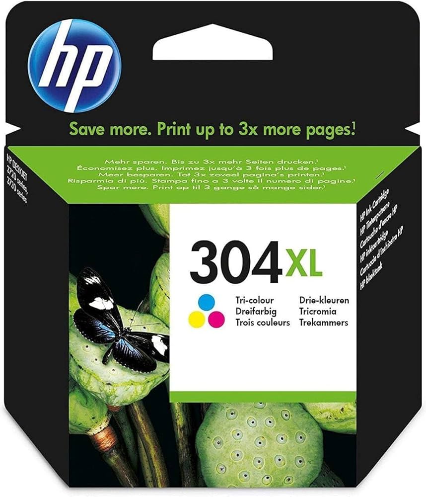 HP 304XL Tri-color Original Ink Cartridge, N9K07AE