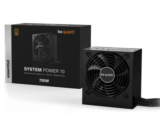 SYSTEM POWER 10 750W, 80 PLUS Bronze efficiency (up to 89.1%), Temperature-controlled 120mm quality fan reduces system noise