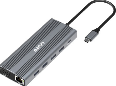 MAIWO USB Tip-C 12 u 1 Docking USB3.0+SD/TF+RJ45+HDMI*2+VGA+Audio+US B-C PD+USB-C data, KH12RHV