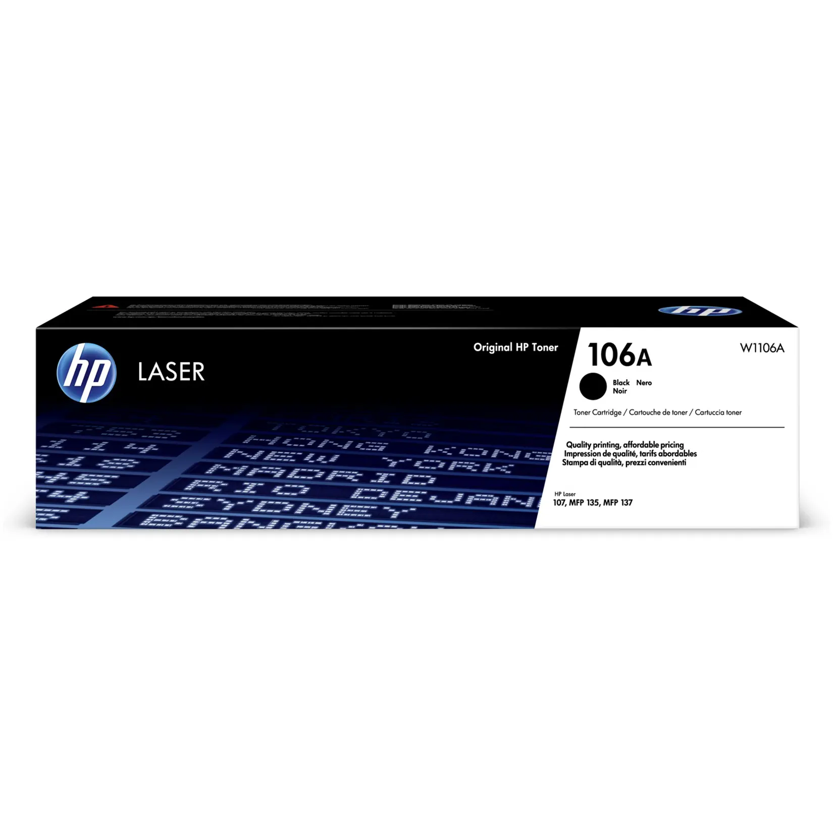 HP 106A Black Original Laser Toner Cartridge, W1106A