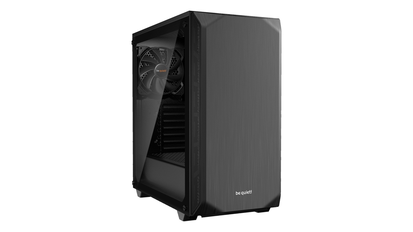 PURE BASE 500 Window Black, MB compatibility: ATX / M-ATX / Mini-ITX, Two pre-installed be quiet! Pure Wings 2 140mm fans, including space for water cooling radiators up to 360mm