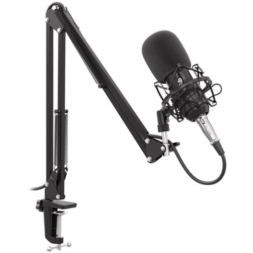 Natec GENESIS RADIUM 300 XLR, Studio Condenser Microphone w/Arm, 3.5mm/XLR Connectors, Black