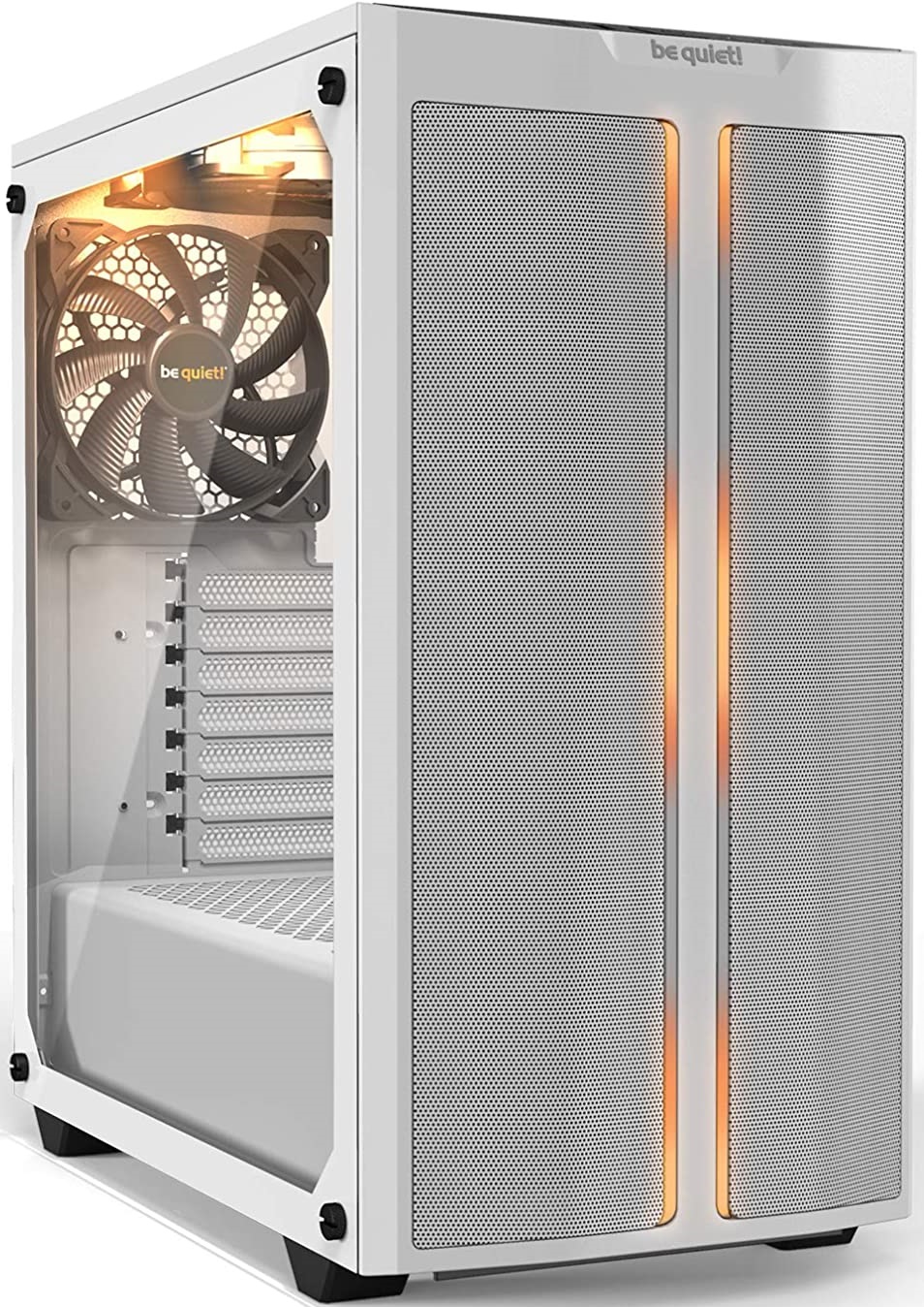 PURE BASE 500 DX White, MB compatibility: ATX / M-ATX / Mini-ITX, Three pre-installed be quiet! Pure Wings 2 140mm fans, Ready for water cooling radiators up to 360mm