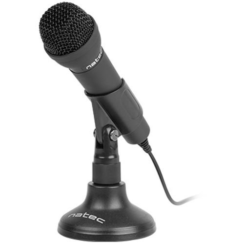 Natec ADDER, Dynamic Microphone w/Stand, 3.5mm Connector, Black