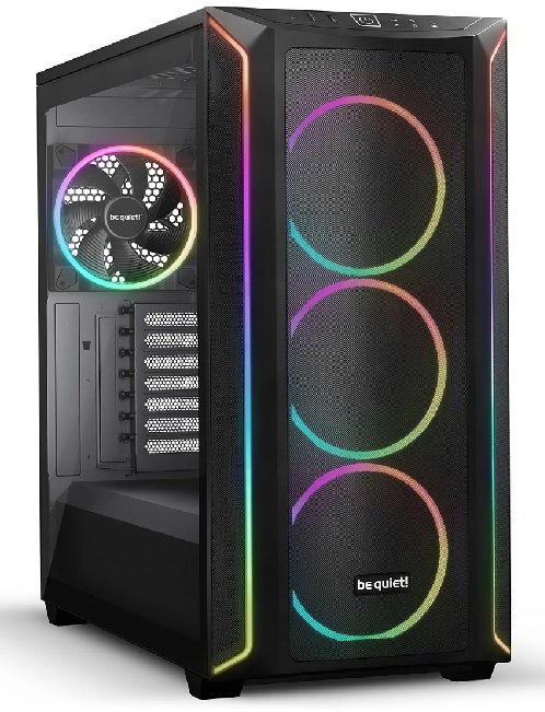 SHADOW BASE 800 FX Black, MB compatibility: E-ATX / ATX / M-ATX / Mini-ITX, ARGB illumination, Four pre-installed be quiet! Light Wings 3 140mm PWM fans, including space for water cooling radiators up to 420mm