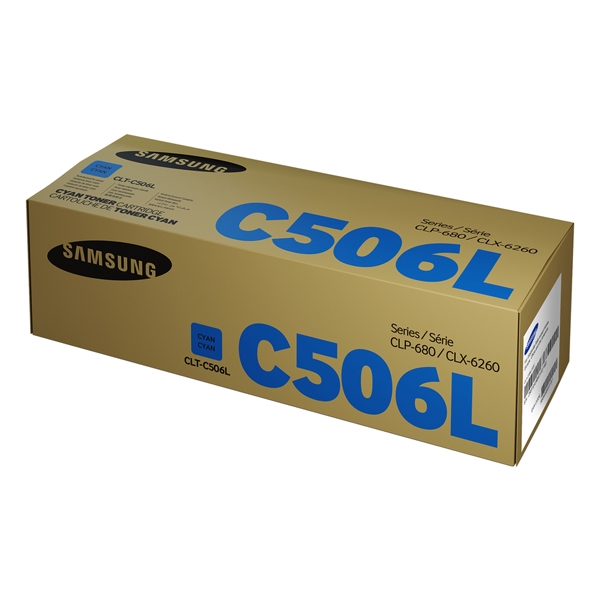 Samsung CLT-C506L High Yield Cyan Toner Cartridge, SU038A