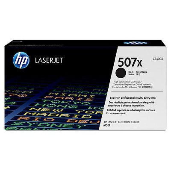 HP 507X High Yield Black Original LaserJet Toner, CE400X