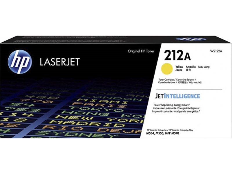 HP 212A Yellow Original LaserJet Toner Cartridge, W2122A