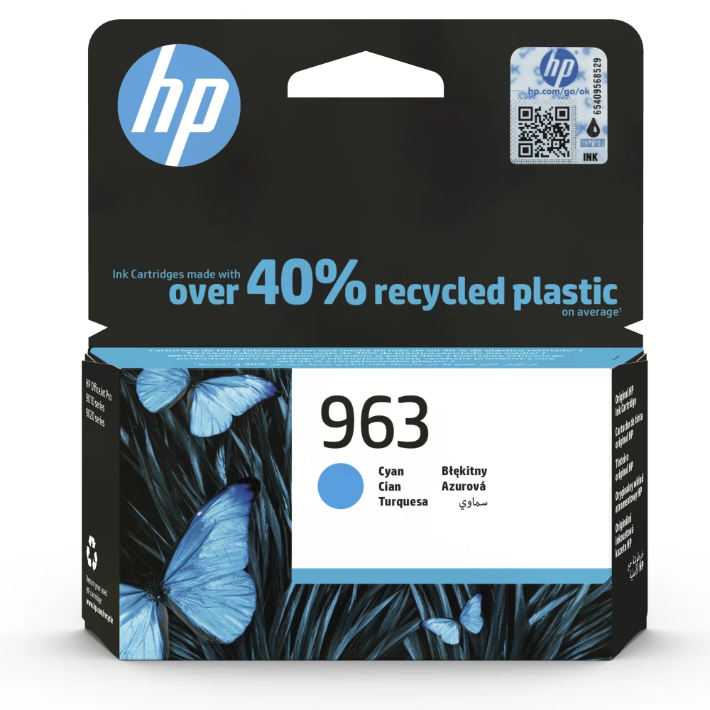 HP 963 Cyan Original Ink Cartridge, 3JA23AE