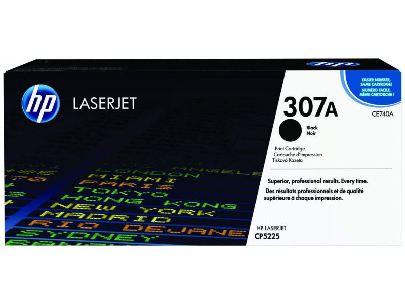 HP 307A Black Original LaserJet Toner Cartridge, CE740A