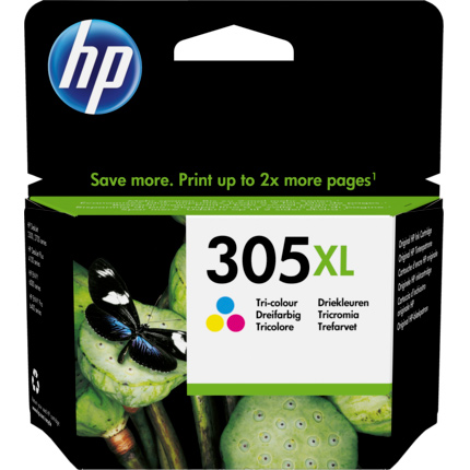 HP 305XL High Yield Tri-color Original Ink Cartridge, 3YM63AE