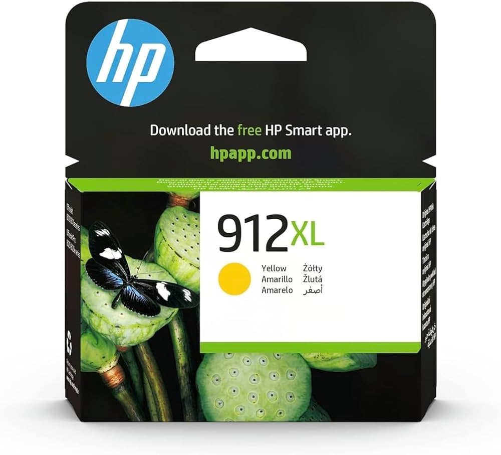 HP 912XL High Yield Yellow Original Ink Cartridge, 3YL83AE