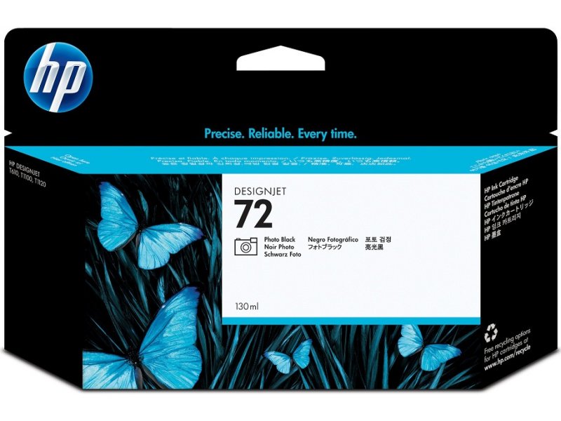 HP 72 130-ml Photo Black DesignJet Ink Cartridge, C9370A