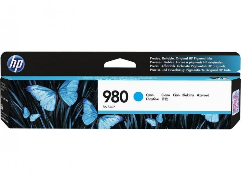 HP 980 Cyan Original Ink Cartridge, D8J07A