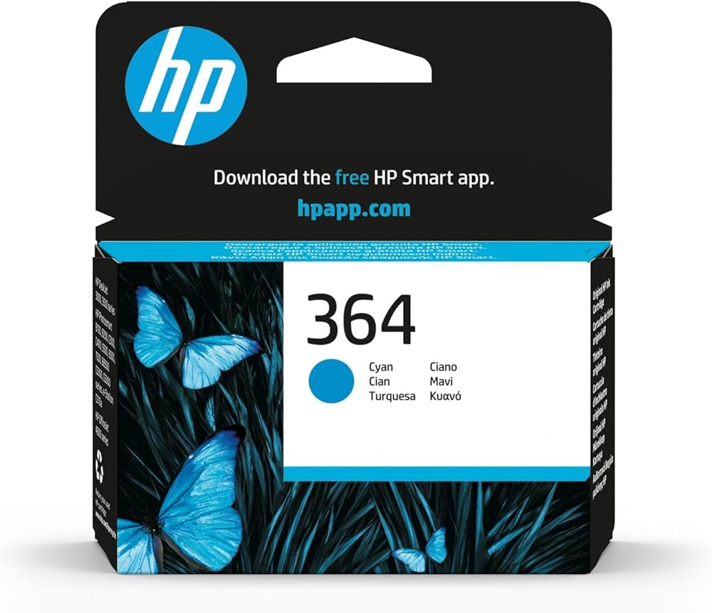 HP 364 Cyan Original Ink Cartridge, CB318EE