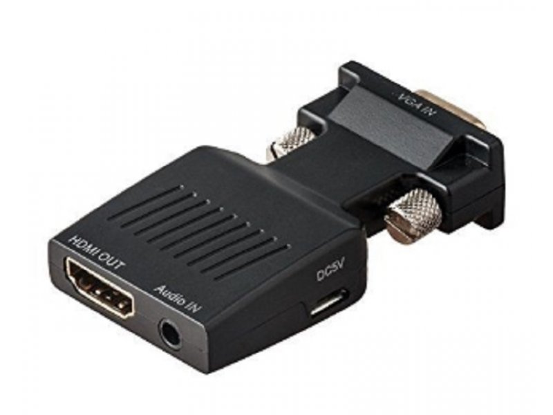 Adapter-konvertor VGA (M) - HDMI (Ž) plug in