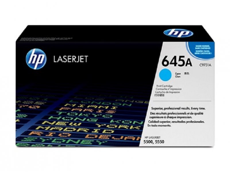 HP 645A Cyan Original LaserJet Toner Cartridge, C9731A