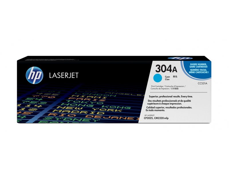 HP 304A Cyan Original LaserJet Toner Cartridge, CC531A