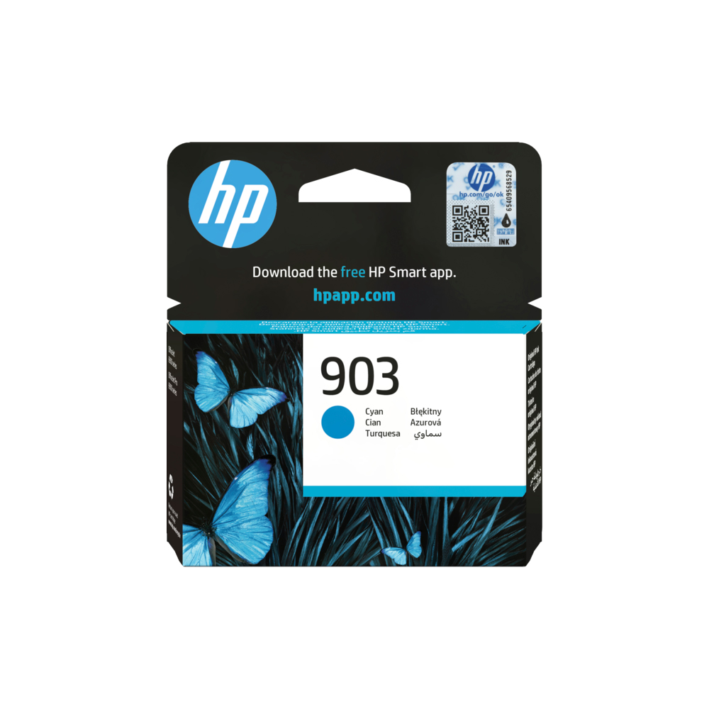 HP 903 Cyan Original Ink Cartridge, T6L87AE