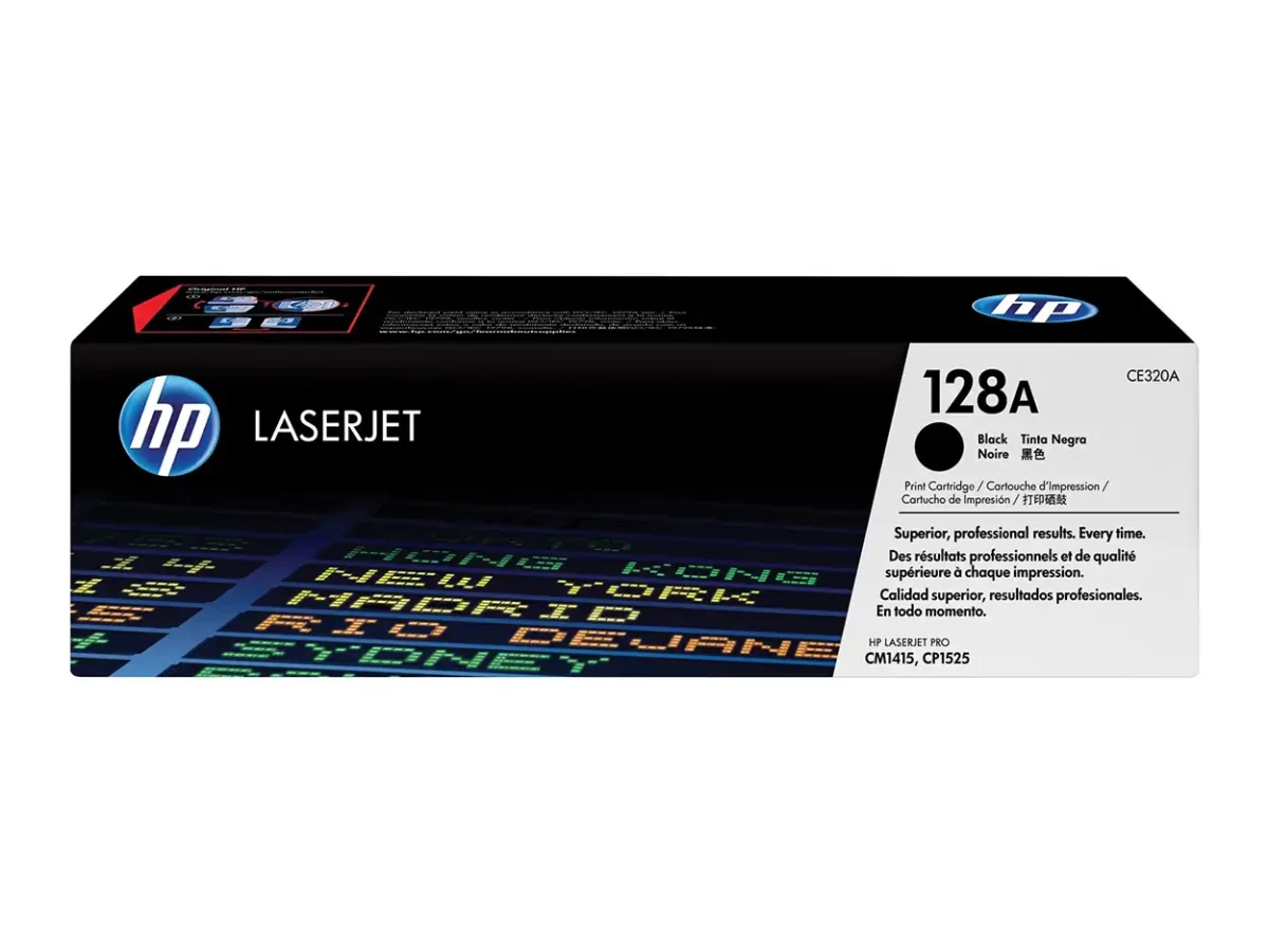 HP 128A Black Original LaserJet Toner Cartridge, CE320A