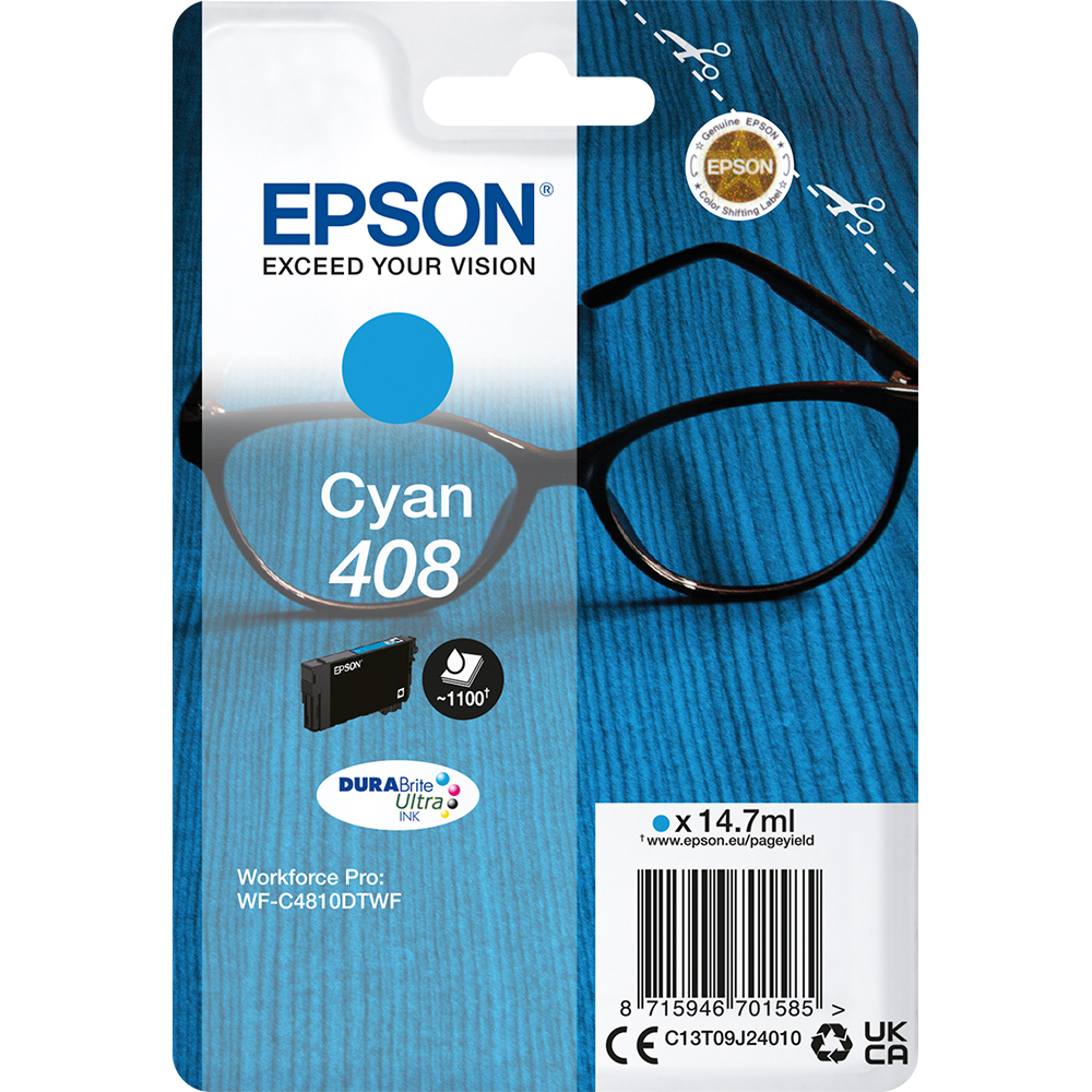 EPSON mastilo DURABrite Ultra – 408/408L Cyan, C13T09J24010