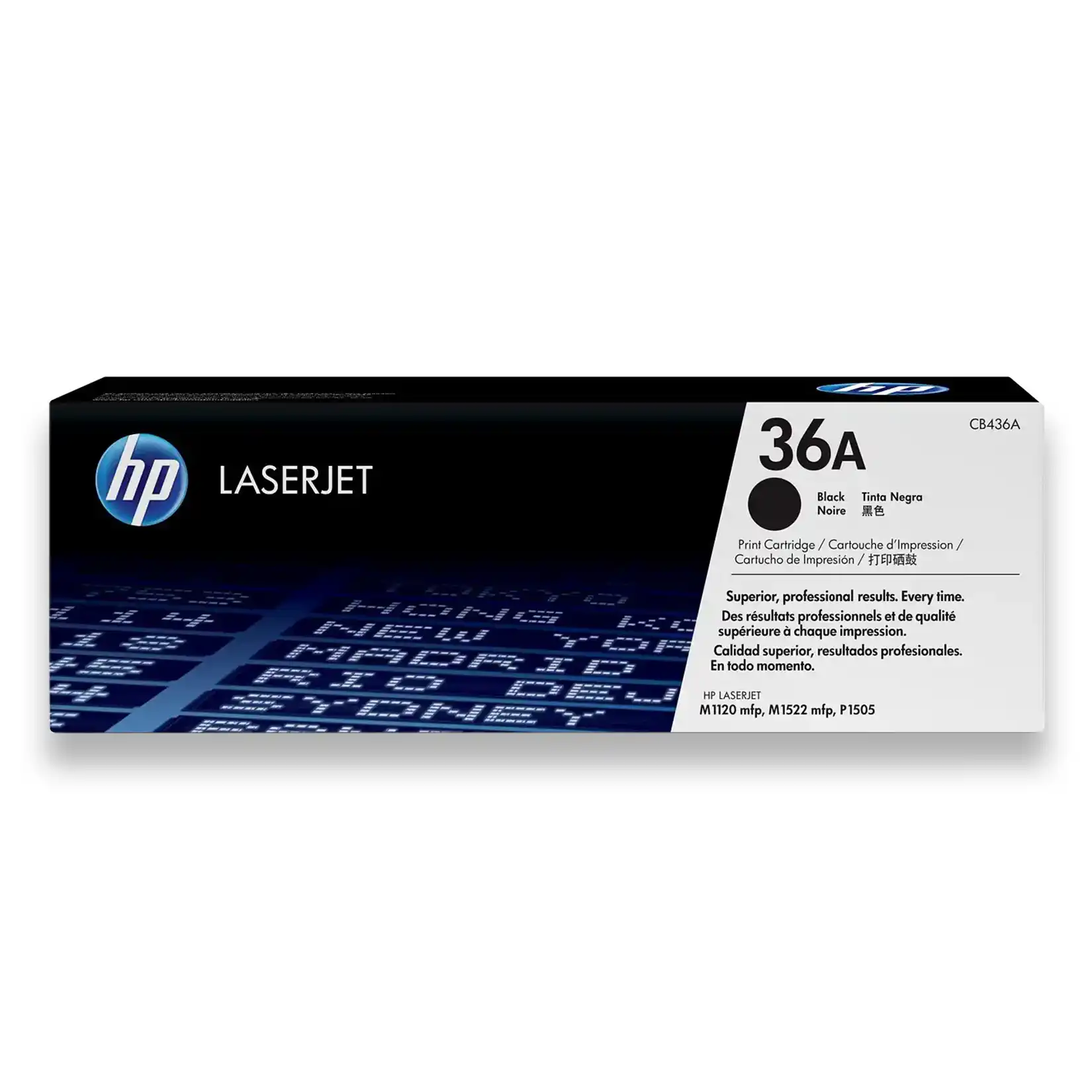 HP 36A Black Original LaserJet Toner Cartridge, CB436A