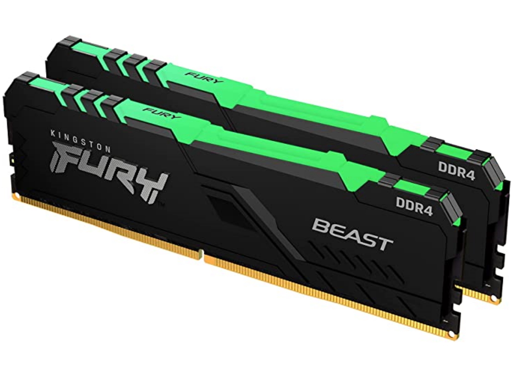 KINGSTON FURY Beast RGB 16GB(2x8GB) DIMM DDR4-3200MHz CL16,  KF432C16BBAK2/16