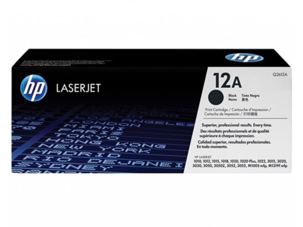 HP 12A Black Original LaserJet Toner Cartridge, Q2612A