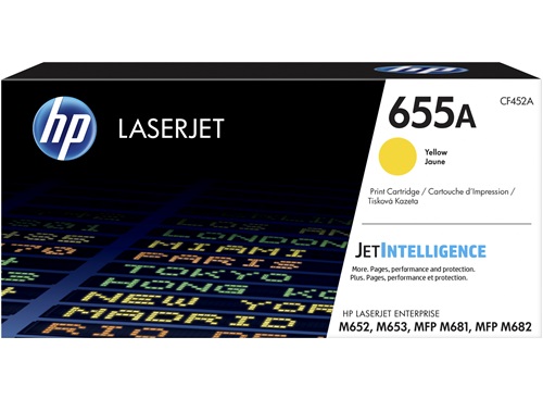 HP 655A Yellow Original LaserJet Toner Cartridge, CF452A